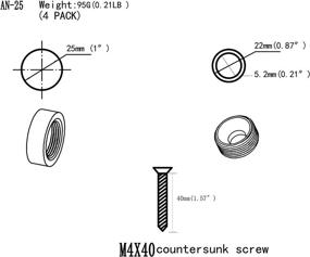 img 3 attached to 🔩 Polished Chrome Mirror Screws with Brass Cap Decorative Nails - Set of 4, 1 inch