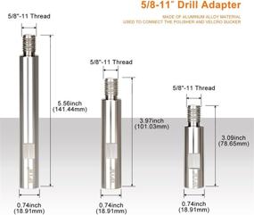 img 3 attached to 🔧 SPTA Stainless Steel Rotary Extension Shaft Set - 75mm, 100mm, and 140mm, 5/8&#34;-11 Thread - Perfect for Rotary Polisher, Car Polisher, Polishing Pads, Backing Plate Electric Polisher