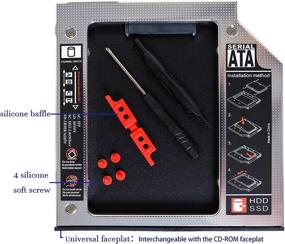 img 3 attached to 9.5mm SATA to SATA 2nd SSD HDD Universal Hard Drive Caddy Tray Enclosures for HP, DELL, Lenovo, IBM, ACER, Gateway, ASUS, Sony, Samsung, MSI Laptops