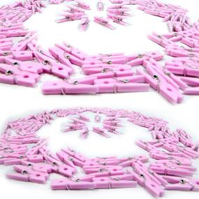 img 2 attached to 🎀 Anapoliz Mini Pink Clothespins - 100 Pack 1.25" Inch Plastic Clothes Pins for Baby Showers, Party Games, and DIY Decorations