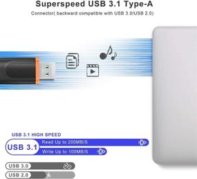 img 3 attached to Флеш-накопитель USB 3.1 емкостью 256 ГБ, KOOTION, более быстрое хранение данных, флешка с индикатором светодиодной подсветки - оранжевая, совместима с ПК, ноутбуками/Мас.