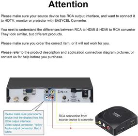 img 3 attached to 🔌 RCA to HDMI Converter Bundle with HDMI and RCA Cables for Effortless Connectivity - EASYCEL Composite to HDMI Converter for Enhanced CVBS/ AV to HDMI Conversion, HDMI Output with AV2HDMI Converter