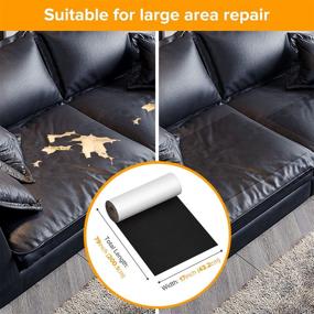 img 1 attached to 🔧 Black Leather Repair Patch 17x79 Inch - Self-Adhesive Large Tape Kit for Couches, Furniture, Jackets, Car Seats, Chairs - Tear Fix Aid Leather Sticker