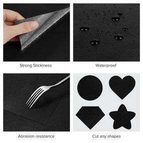 img 2 attached to 🔧 Black Leather Repair Patch 17x79 Inch - Self-Adhesive Large Tape Kit for Couches, Furniture, Jackets, Car Seats, Chairs - Tear Fix Aid Leather Sticker