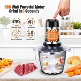 img 3 attached to 🔪 High-performance 500W Electric Meat Grinder by lolozest - 3.5L 14-Cup 304 Stainless Steel Bowl - Ideal Food Grinder for Meat, Vegetables, Fruits, and Nuts - with 4 Sharp Blades & 3 Rotating Speeds