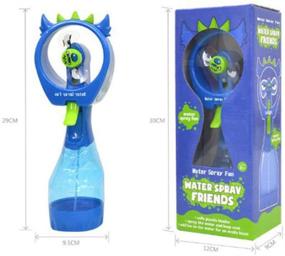 img 2 attached to 💦 Blue Handheld Misting Fan with Water Spray - Mini Personal Portable Battery Operated Fan Included with Misting Bottle - Perfect Cooling Mister Blower for Outdoor Use