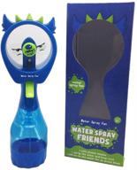 💦 blue handheld misting fan with water spray - mini personal portable battery operated fan included with misting bottle - perfect cooling mister blower for outdoor use logo