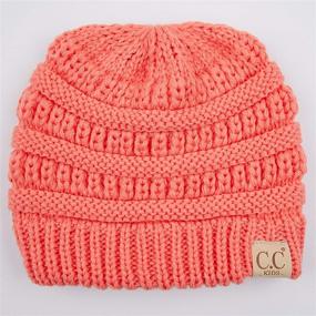 img 2 attached to 🧢 Stylish and Stretchy C C Hatsandscarf Beanie - Perfect Girls' Accessory (YJ 847 KIDS)