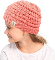 🧢 stylish and stretchy c c hatsandscarf beanie - perfect girls' accessory (yj 847 kids) logo