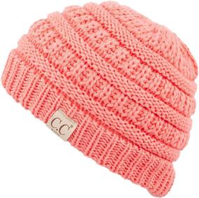 img 3 attached to 🧢 Stylish and Stretchy C C Hatsandscarf Beanie - Perfect Girls' Accessory (YJ 847 KIDS)