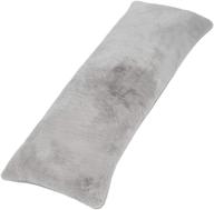 🛏️ milliard ultra soft full body pillow with shredded memory foam - long pillow for sleeping, 20x54, plush faux fur removable cover in grey logo