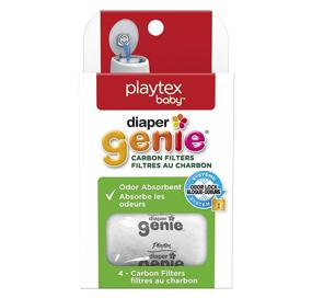 img 1 attached to 👶 Запасной лоток для угольного фильтра Diaper Genie от Playtex: 4 штуки для пеленальных ведер, длительное управление запахами