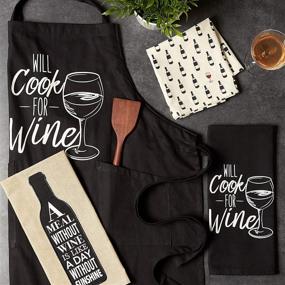 img 1 attached to 🍷 DII Kitchen Chef Apron, Wine-Themed Cooking Essential