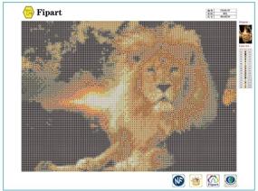 img 3 attached to 🦁 Fipart DIY Diamond Painting Cross Stitch Craft kit: Lion Wall Stickers for Stunning Living Room Decoration- 12X16inch/30X40CM