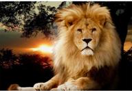 🦁 fipart diy diamond painting cross stitch craft kit: lion wall stickers for stunning living room decoration- 12x16inch/30x40cm logo