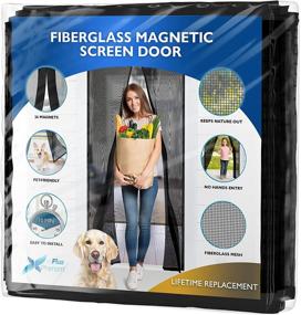 img 4 attached to 🚪 Enhanced Flux Phenom Fiberglass Magnetic Screen Door - Durable Mesh Net for Patio and Sliding Doorways
