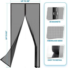 img 2 attached to 🚪 Enhanced Flux Phenom Fiberglass Magnetic Screen Door - Durable Mesh Net for Patio and Sliding Doorways