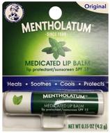 mentholatum medicated lip balm spf 15, original, 0.15 oz (pack of 6): moisturize and protect your lips safely logo