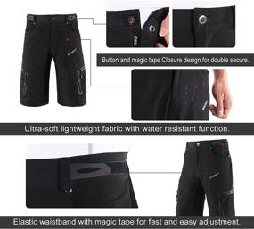 img 3 attached to 🚴 BERGRISAR Men's MTB Cycling Shorts with Zipper Pockets - Mountain Bike Bicycle Shorts 1806BG