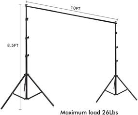 img 3 attached to 📷 HYJ-INC 10ft x 8.5ft Adjustable Photography Backdrop Support System Muslin Background Stand Kit with Carry Bag - Ideal for Photo and Video Studios