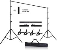 📷 hyj-inc 10ft x 8.5ft adjustable photography backdrop support system muslin background stand kit with carry bag - ideal for photo and video studios logo