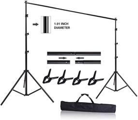 img 4 attached to 📷 HYJ-INC 10ft x 8.5ft Adjustable Photography Backdrop Support System Muslin Background Stand Kit with Carry Bag - Ideal for Photo and Video Studios