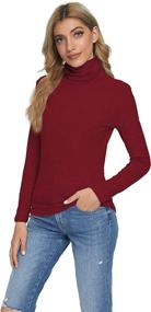 img 2 attached to 👚 Evagnee Women's Long Sleeve Turtleneck Lightweight Slim Active Shirt - Stay Stylishly Comfortable and Active!