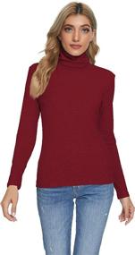 img 3 attached to 👚 Evagnee Women's Long Sleeve Turtleneck Lightweight Slim Active Shirt - Stay Stylishly Comfortable and Active!