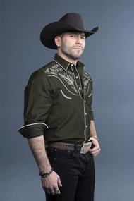 img 3 attached to 🤠 Stylish COOFANDY Men's Western Cowboy Embroidered Sleeve Clothing: Elevate Your Western Wear Game!