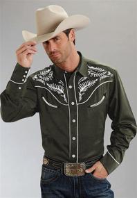 img 2 attached to 🤠 Stylish COOFANDY Men's Western Cowboy Embroidered Sleeve Clothing: Elevate Your Western Wear Game!