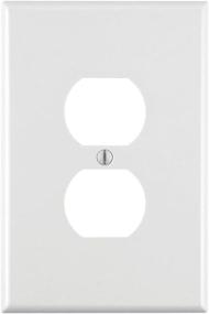 img 2 attached to Leviton Oversized White 1-Gang Duplex Device Receptacle Wallplate, Thermoset, Device Mount