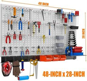 img 3 attached to 🔧 TORACK 109Pcs Pegboard Wall Organizer: Ultimate Garage Metal Pegboard Storage Kit with Toolboard Hooks, Peg Locks, Storage Bins & Shelf Racks