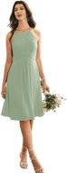 👗 elegant alicepub halter chiffon bridesmaid dress: a stylish option for formal occasions logo