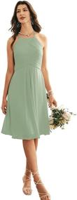 img 4 attached to 👗 Elegant ALICEPUB Halter Chiffon Bridesmaid Dress: A Stylish Option for Formal occasions