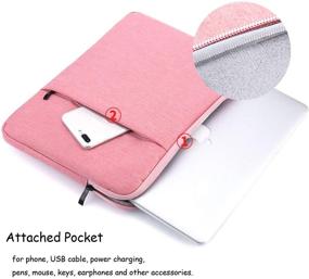 img 3 attached to ProElife Laptop Sleeve Case Cover Canvas Tablet Protective Bag for Microsoft Surface Pro (2017-2020) & Surface Pro 4/5/6/7 12.3'', Surface Laptop Go 12.4'' & 2020 MacBook Air 13'' M1 Chip (Pink)