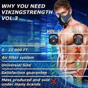 img 1 attached to Enhance Performance with VIKINGSTRENGTH 3. Generation VO2 Workout Mask for Running Biking MMA Endurance