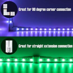 img 3 attached to L Shape 4-Pin LED Connectors 10-Pack: Expand and Customize Your Lighting with JACKYLED 10mm Wide Right Angle Corner Solderless Adapter Connector Terminal Extension, featuring 22Pcs Clip Connectors for 3528/5050 SMD RGB 4 Conductor LED Light Strips