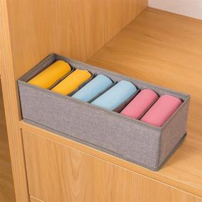 img 1 attached to 6-Pack Collapsible Drawer Organizer Dividers for Clothes, Socks, Lingerie, Underwear, Ties, Belts, Babies - Qozary Gray Storage Boxes (6 Cells)