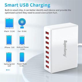 img 2 attached to 🔌 Efficient Superdanny Multi-Port USB Charger: Charge 8 Devices Simultaneously, Compatible with iPhone, iPad, Galaxy, and More!