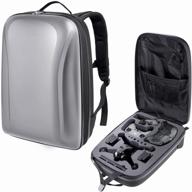 🎒 gray portable case for dji fpv combo: shockproof backpack travel bag for dji fpv drone full set, goggles v2, remote controller 2, motion controller, battery charging hub & accessories logo