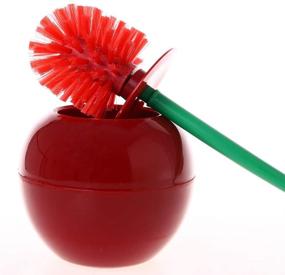 img 2 attached to 🍒 Creative Cherry-Shape Toilet Brush with Long Handle & Holder for Effective Deep Cleaning - Rust Resistant, Leakproof, and Space-Saving Storage
