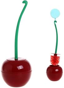 img 3 attached to 🍒 Creative Cherry-Shape Toilet Brush with Long Handle & Holder for Effective Deep Cleaning - Rust Resistant, Leakproof, and Space-Saving Storage