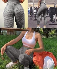 img 3 attached to 🍑 Jenbou Butt Lifting Anti Cellulite Sexy Leggings for Women - High Waist Yoga Pants for Workouts, Tummy Control Sports Tights