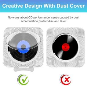 img 1 attached to 🔊 Versatile Portable CD Player with Bluetooth & HiFi Speakers, Remote Control, Wall Mountable Design, LED Screen, Dust Cover - Supports CD, USB, TF, AUX Input, FM Radio