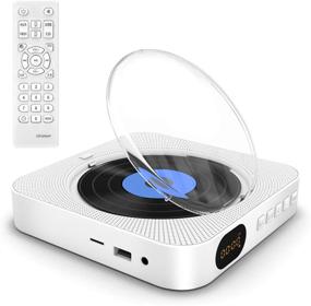 img 4 attached to 🔊 Versatile Portable CD Player with Bluetooth & HiFi Speakers, Remote Control, Wall Mountable Design, LED Screen, Dust Cover - Supports CD, USB, TF, AUX Input, FM Radio