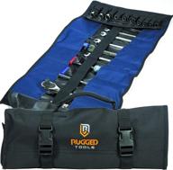 🛠️ rugged tool 32 pocket tool roll organizer - ultimate wrench & tool pouch solution - ideal for electricians, hvac, plumbers, carpenters, mechanics - includes 10 socket pouches - roll up tool bag logo