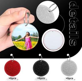 img 2 attached to Sparkling Circular Sublimation Keychain Glitter Leather Blanks: DIY Heat Transfer Pendant (24 Pieces)