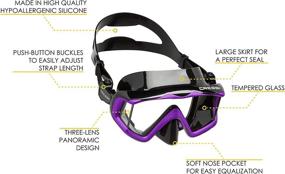 img 1 attached to 🤿 Cressi Large Wide View Mask for Scuba Diving & Snorkeling, Pano 3: Italian-designed for Enhanced Underwater Exploration