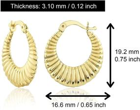 img 1 attached to 💛 10K and 14K Yellow Gold Hoop Earrings for Women and Girls - Various Shapes, Mini Huggie Lightweight Jewelry for Cartilage - Kuyucu