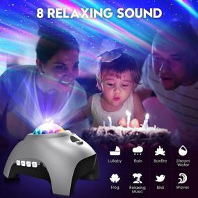 img 2 attached to 🌌 Galaxy Projector Star Night Light with Bluetooth Speaker White Noise, 360 Pro Aurora Projector Sky Lamp for Kids Adults Northern Lights Bedroom Ceiling Party Home Decor